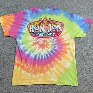 Ron Jon Surf Shop Orange Beach Graphic Shirt Large Multicolor Tie Dye